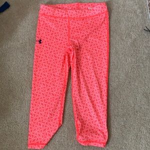 Under Armour Pink Printed Capri Workout Leggings